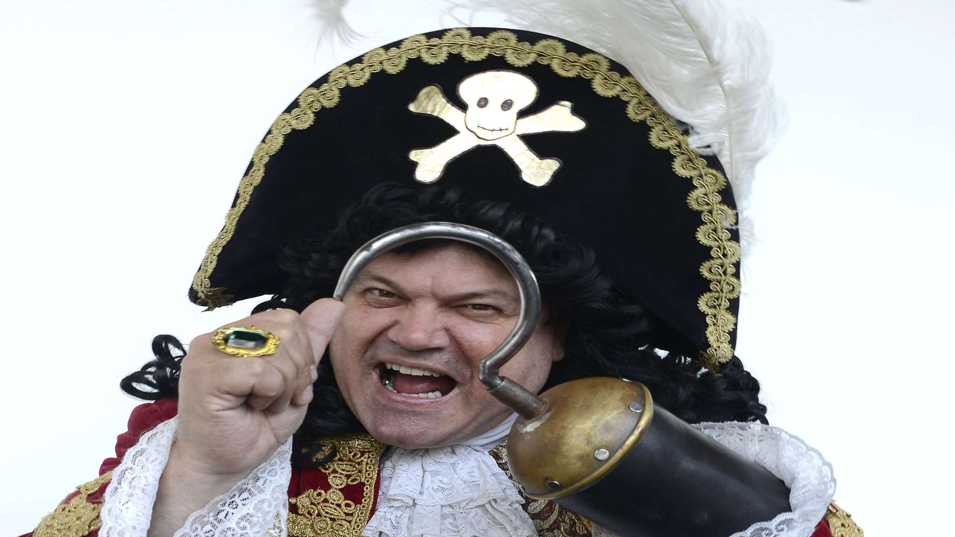 Shaun Williamson as Captain Hook Picture: Paul Amos