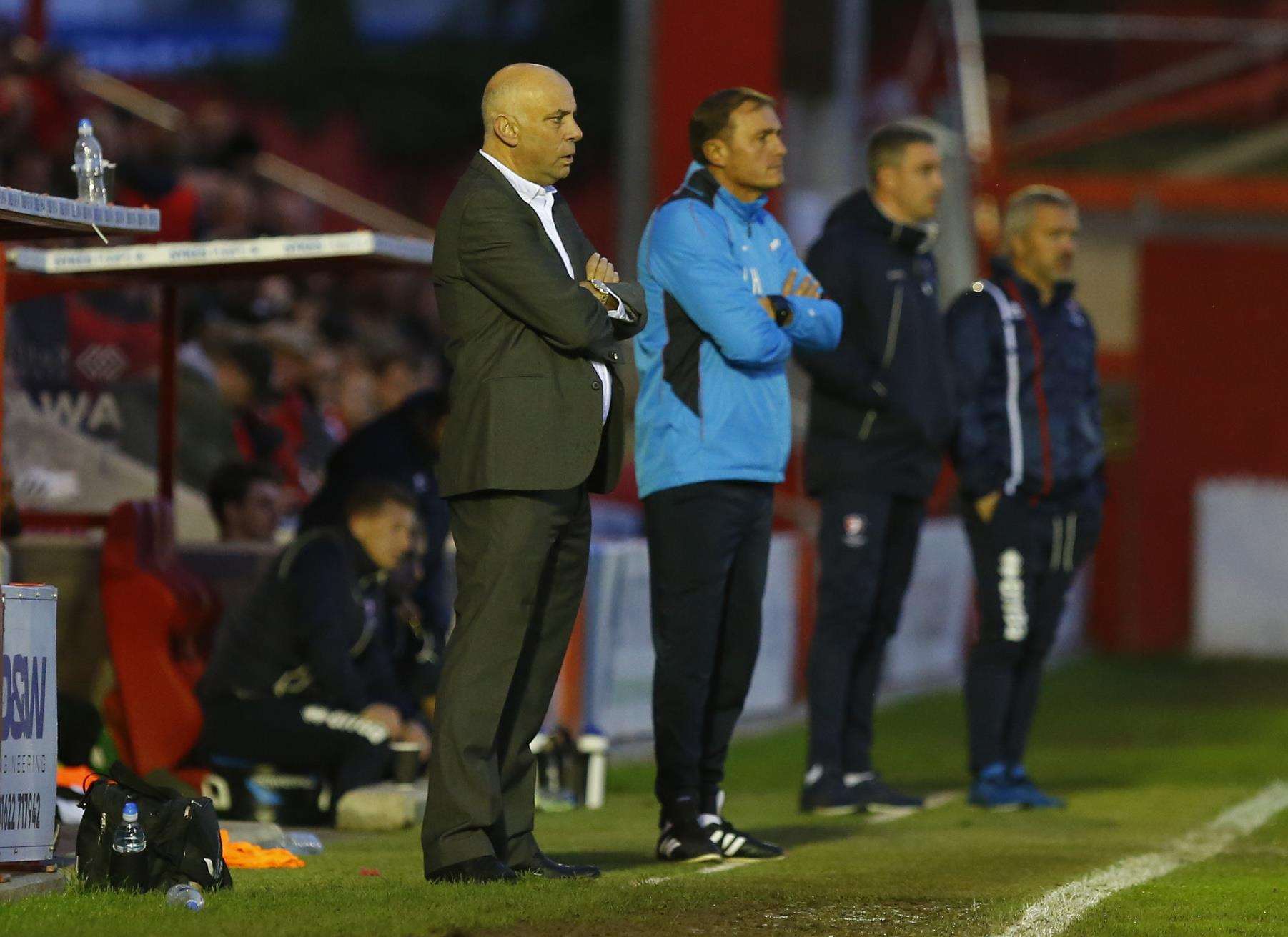 Ebbsfleet manager Garry Hill with assistant Ian Hendon Picture: Andy Jones