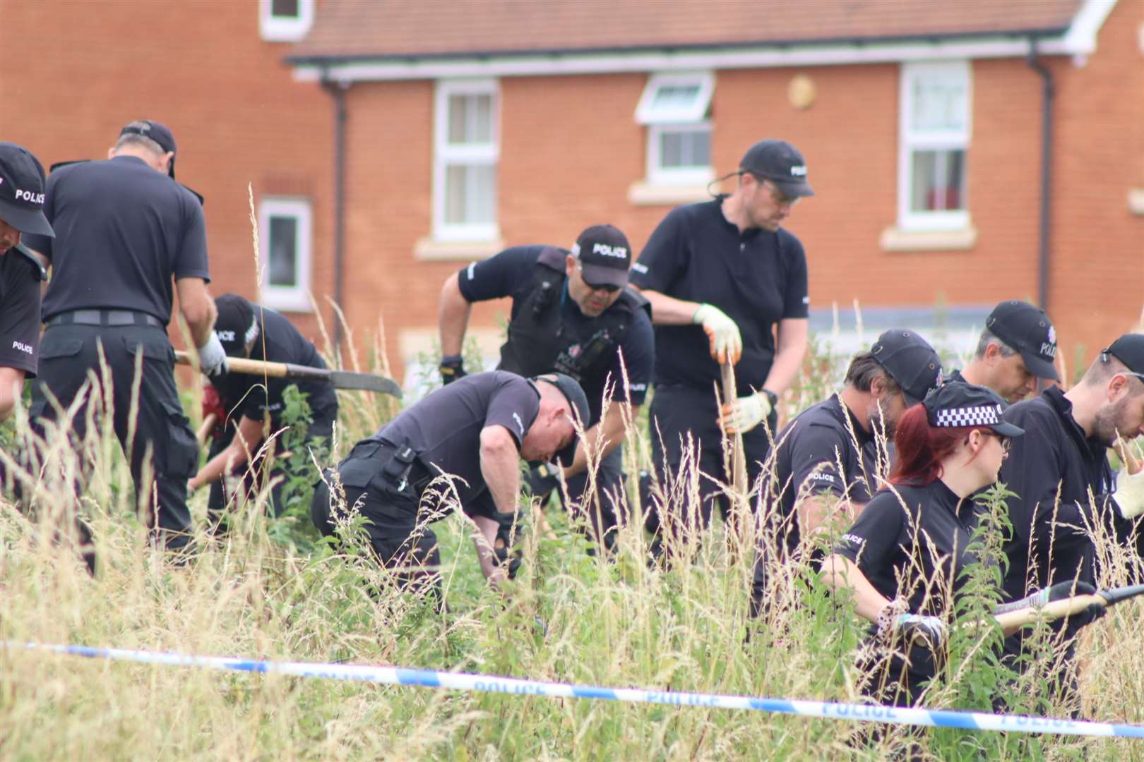 Police searced the undergrowth for clues in the brutal stabbing of a disabled teenage girl in Sittingbourne. Picture: John Nurden