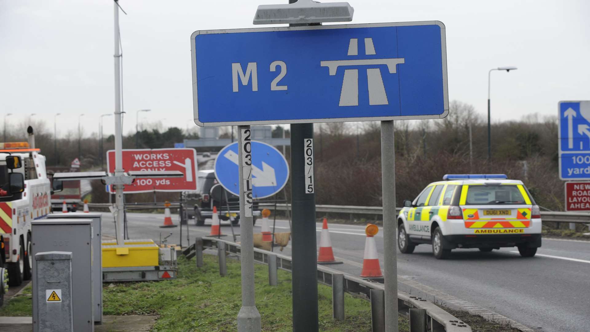 The M2 near Brenley Corner. Stock picture.