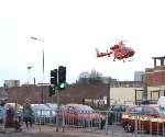 The arrival of the air ambulance crew