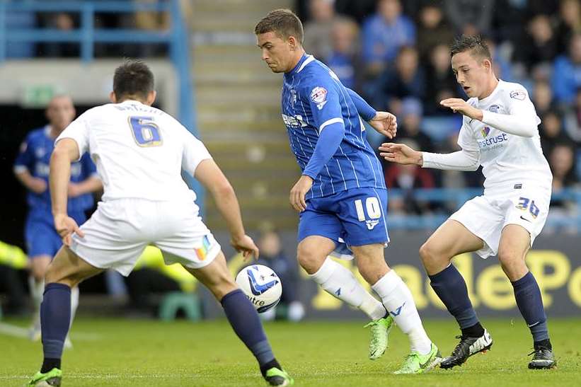 Cody McDonald tries to force his way through the Preston defence. Picture: Barry Goodwin