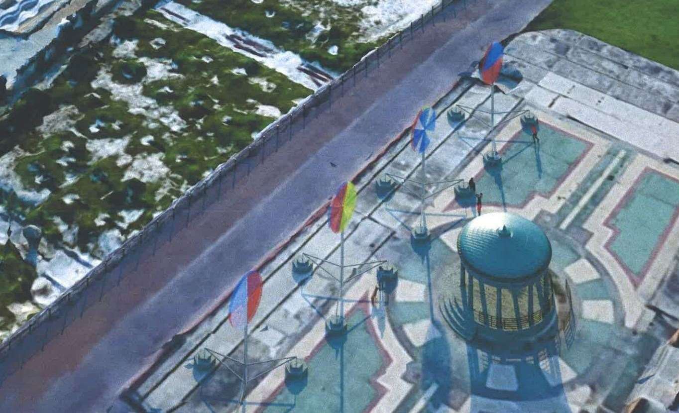 How the art display on the East Cliff bandstand in Ramsgate could look, if approved by the council. Picture: Conrad Shawcross Studio
