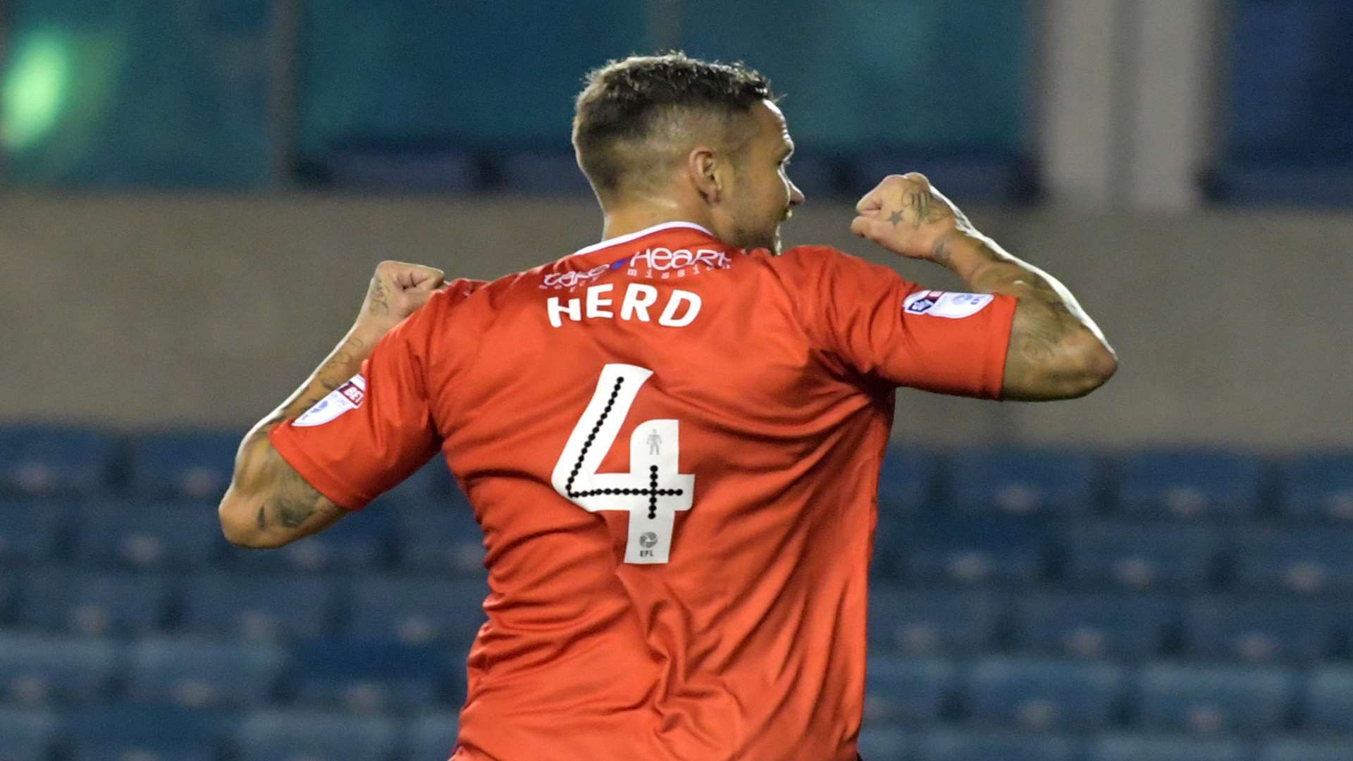 Herd celebrates his part in the opener Picture: Barry Goodwin