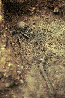 Archaeological dig behind the hoardings in St Dunstan's, Canterbury, on the corner of Station Road West