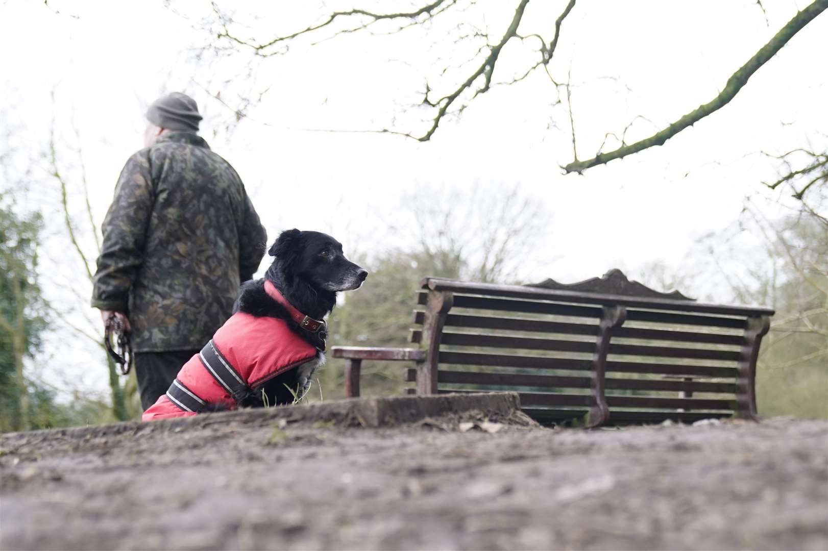 The bench where Nicola Bulley’s phone was found (Danny Lawson/PA)