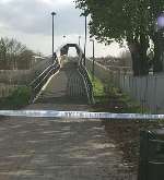 CRIME SCENE: The footbridge where the attack took place on April 22.