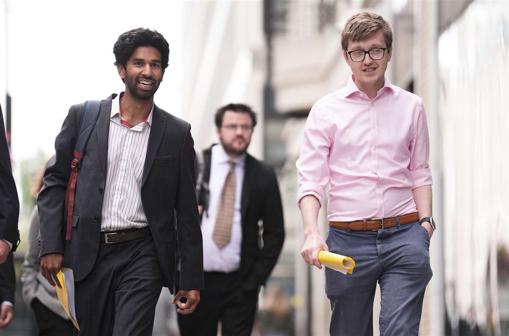 Co-chairmen of the British Medical Association’s junior doctors committee, Dr Vivek Trivedi (left) and Dr Rob Laurenson (James Manning/PA)