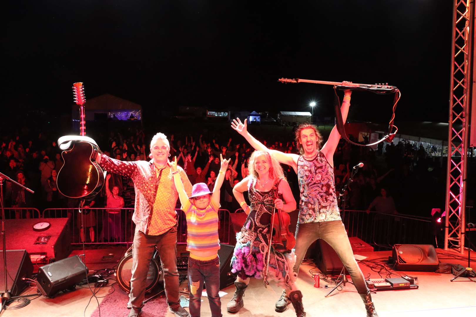 3 Daft Monkeys on stage at the award-winning Chickenstock music festival at Stockbury, near Sittingbourne, in 2021. Picture: Moya Taylor