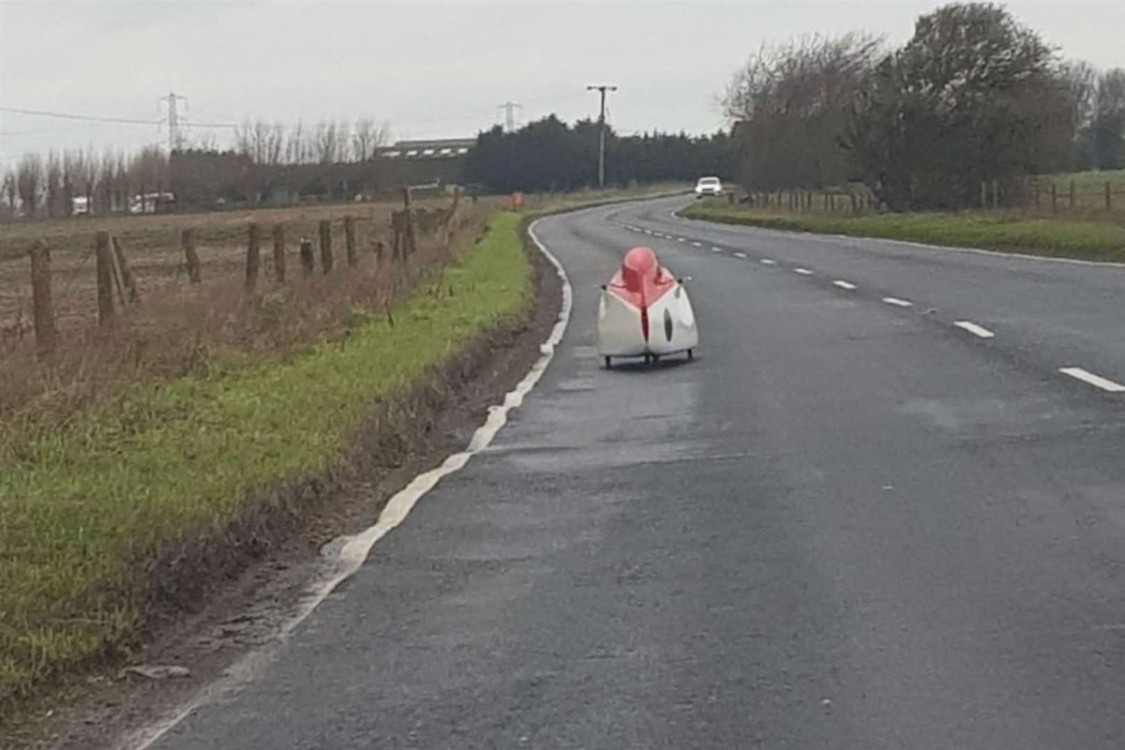 The odd-looking vehicle being pictured near Camber. All pictures: Sally Ann Hughes