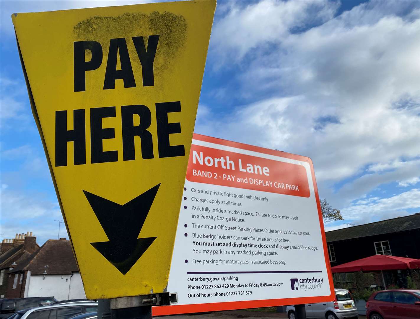 North Lane car park in Canterbury currently costs £2.70 an hour to use, but the rate could rise to £3.80 under plans to move it into the highest tariff