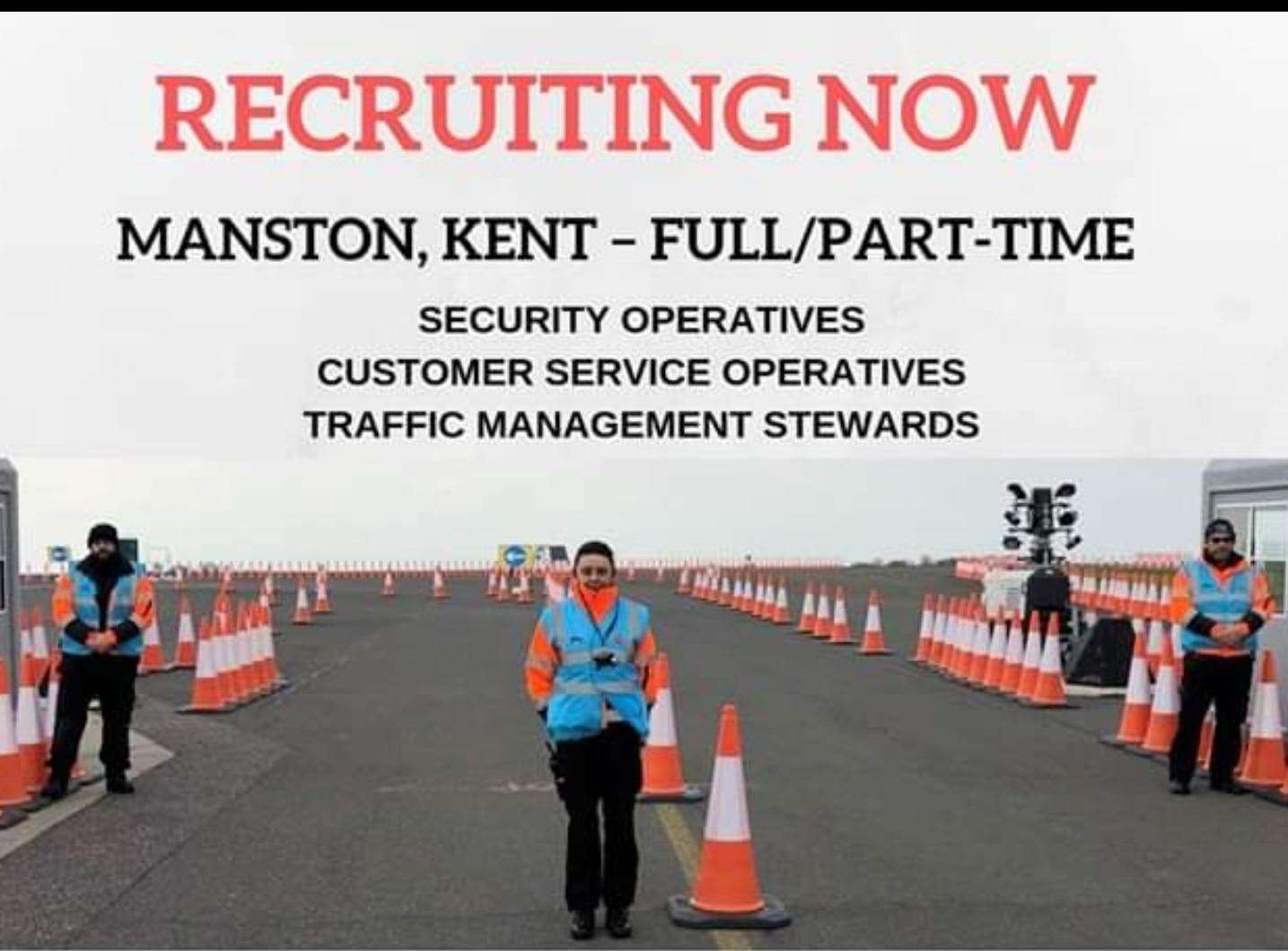 Jobs are being advertised at Manston in the event Operation Brock is triggered. (18653839)
