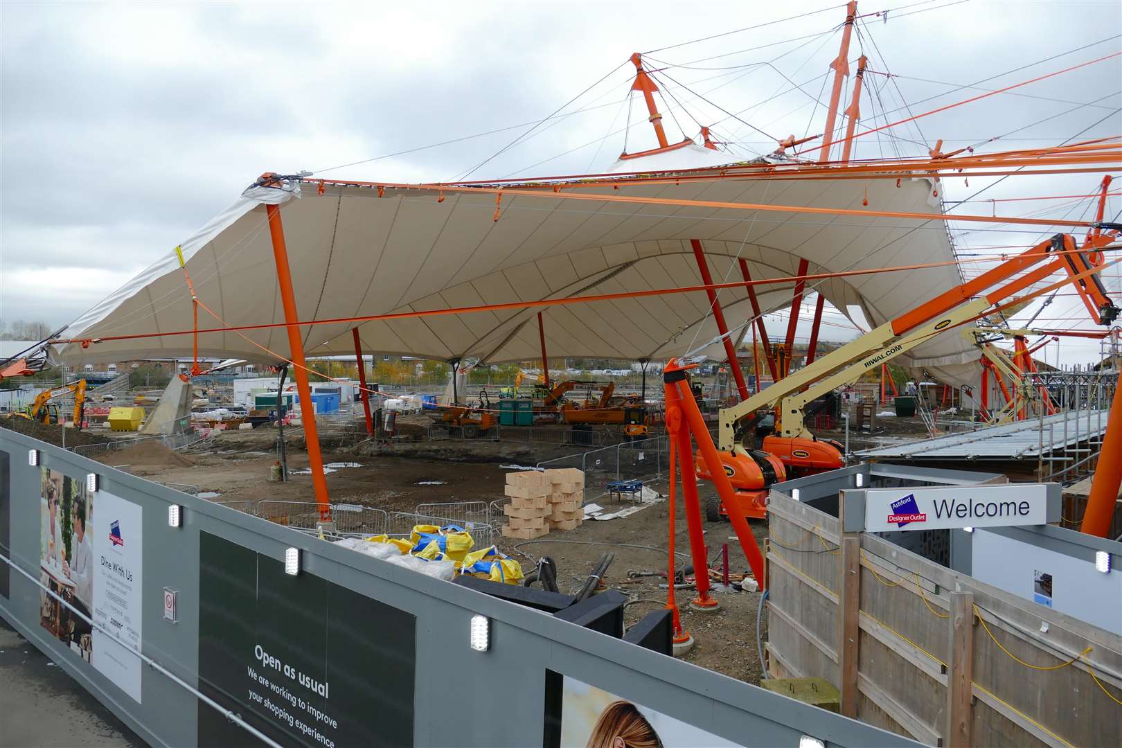 The Designer Outlet food court has been ripped out as part of the works. Picture: Andy Clark
