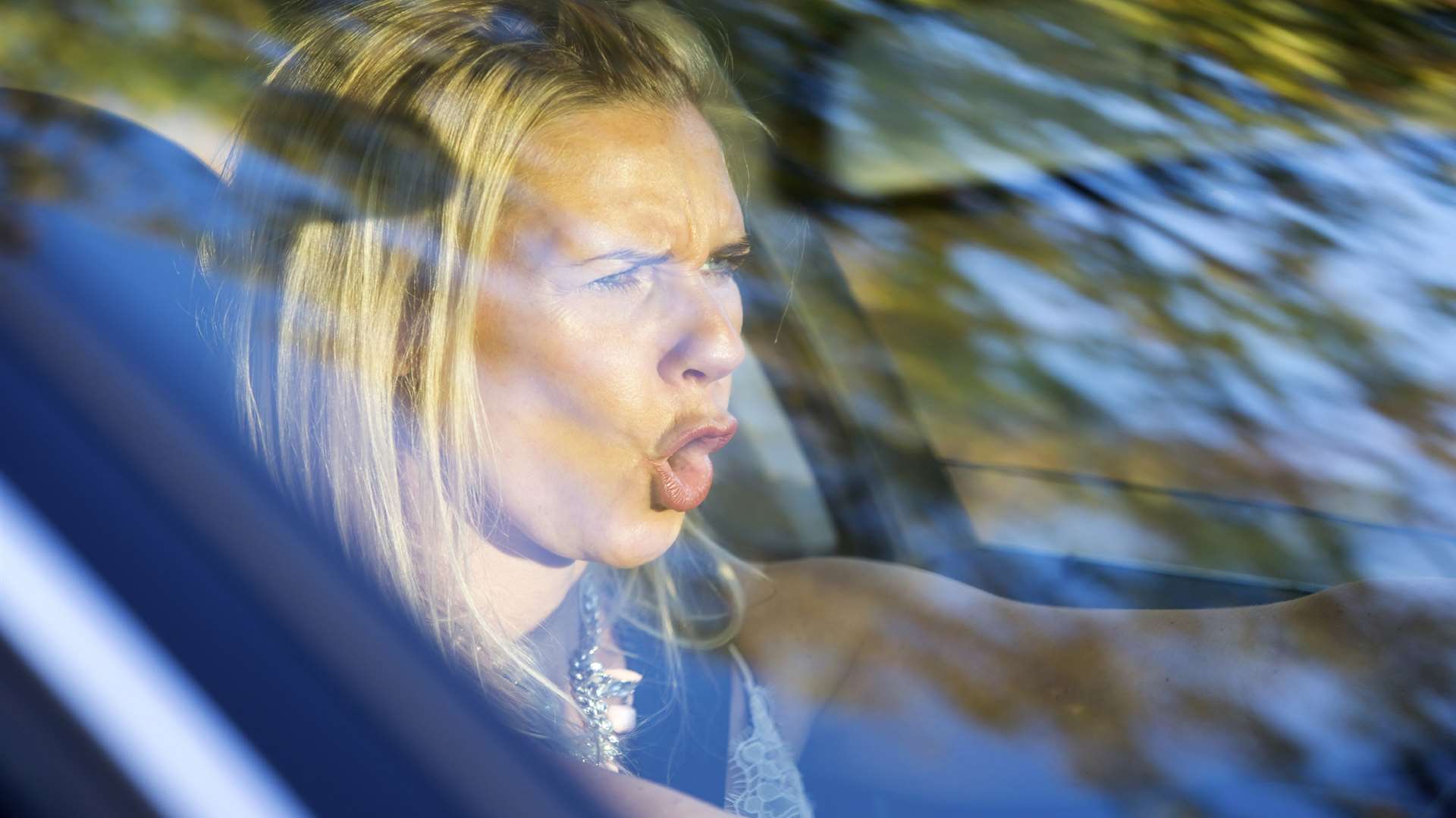 Road rage is typical on the roundabout during rush hour. Stock picture