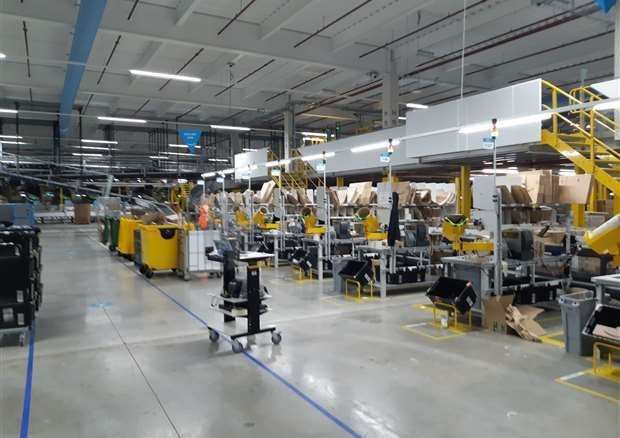 Inside Amazon's Dartford warehouse. Picture: Sean Delaney