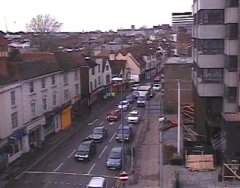 Traffic on Upper Stone Street. Pic: KCC Highways