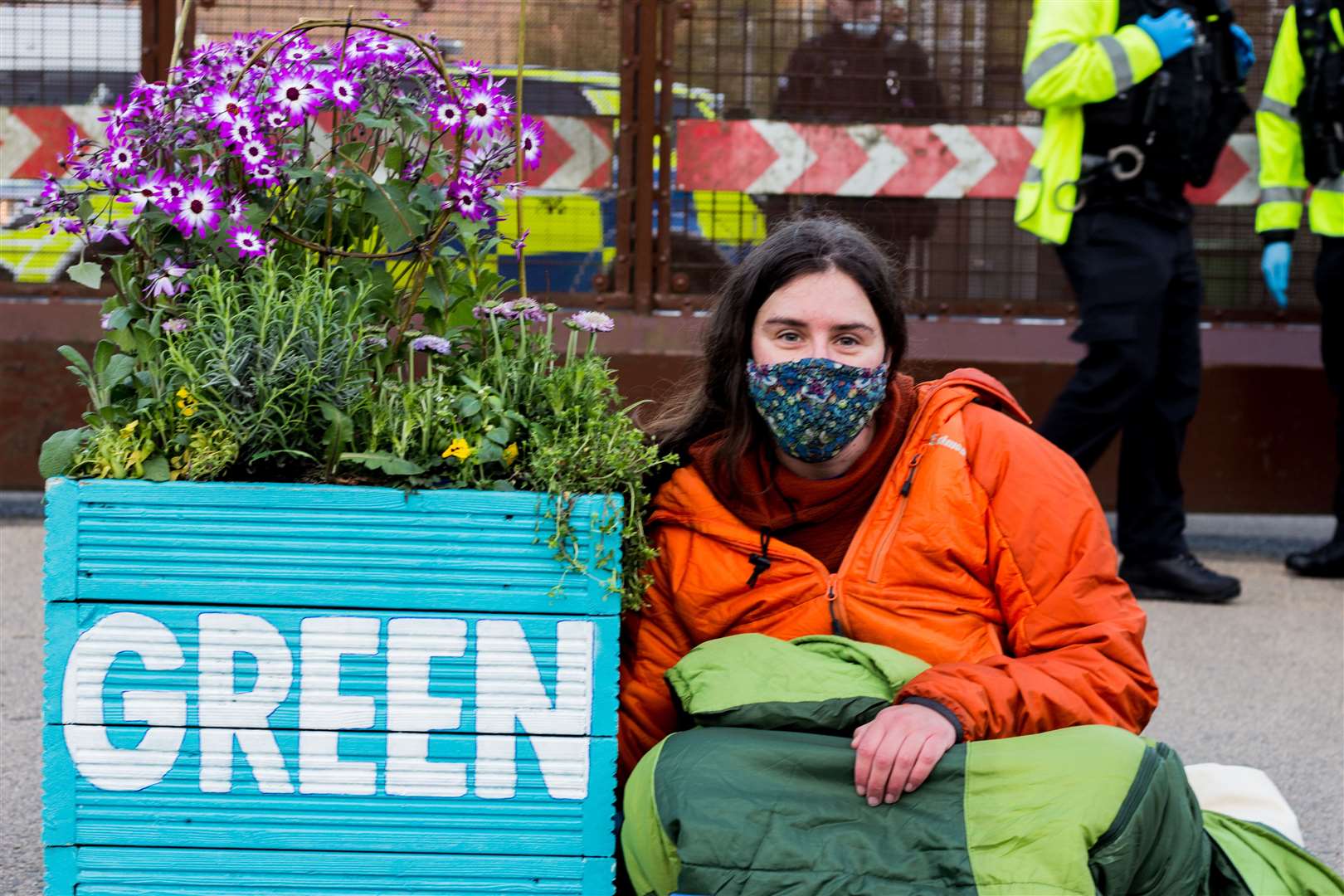 The protesters blocked the north gate of the naval base (Susanna Hotham/XR Scotland/PA)