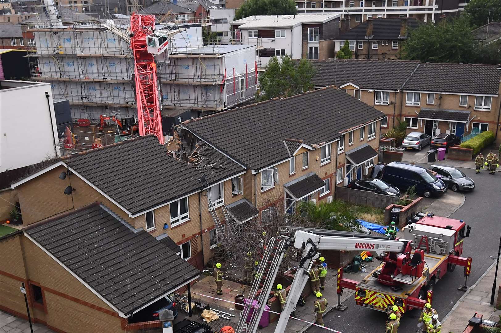 Emergency personnel at the scene (Victoria Jones/PA)