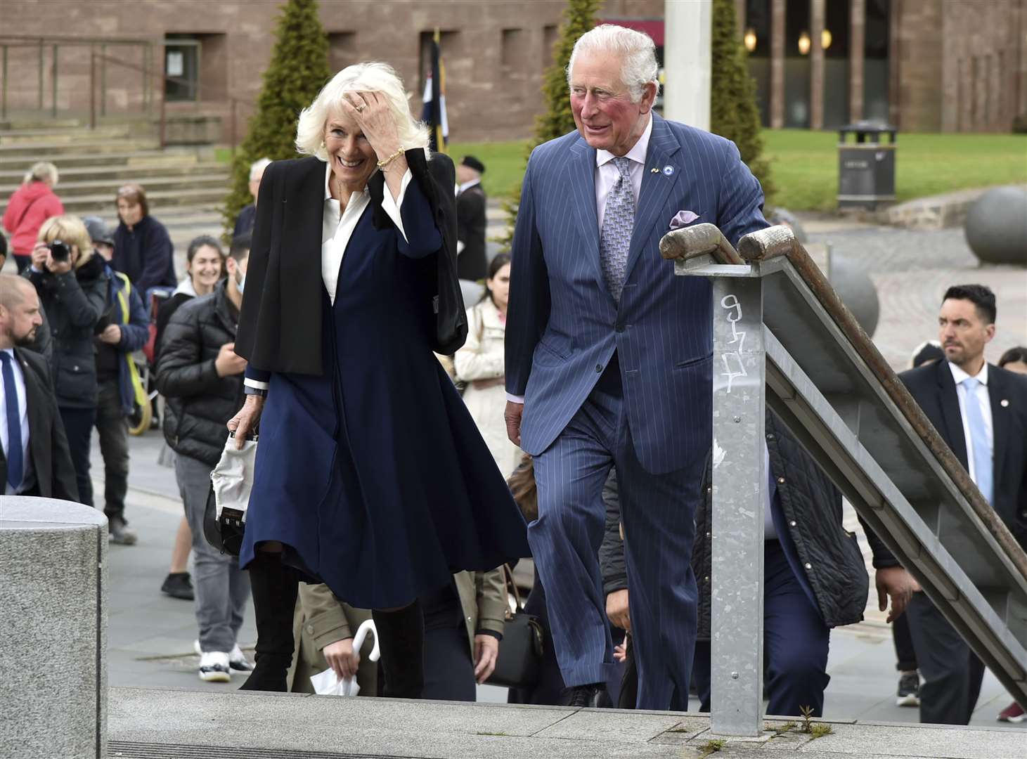 The Prince of Wales and the Duchess of Cornwall during their visit to Herbert Art Gallery and Museum in Coventry (Rui Vieira/PA)