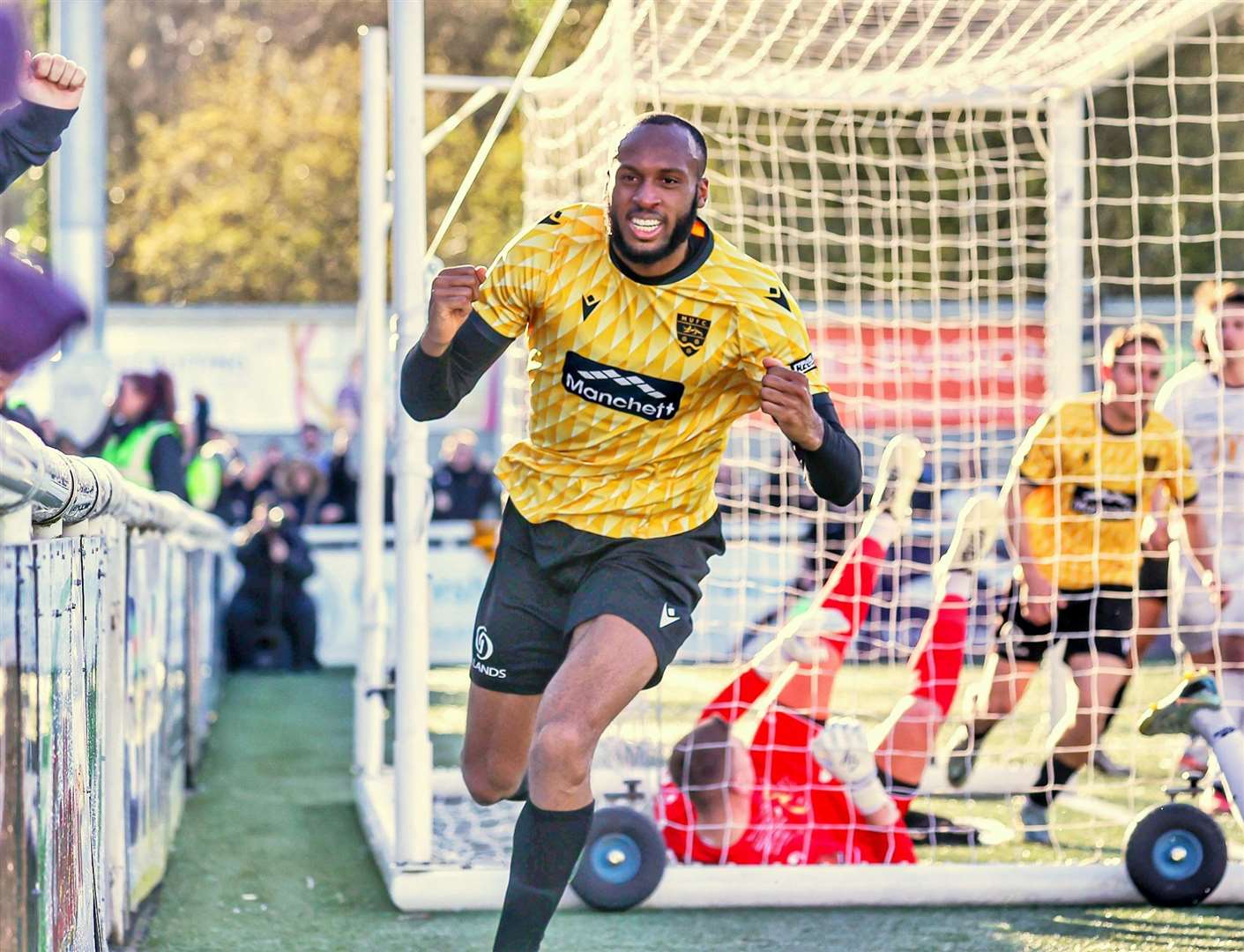 Reiss Greenidge celebrates his goal. Picture: Helen Cooper