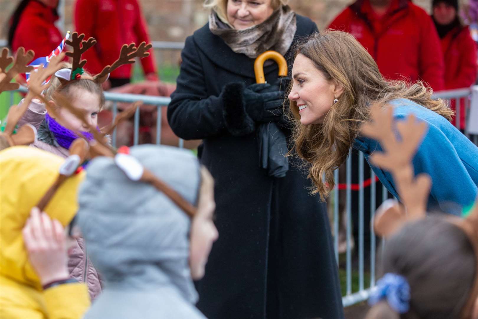 The Duchess of Cambridge chats to pupils (Andy Commins/Daily Mirror/PA)