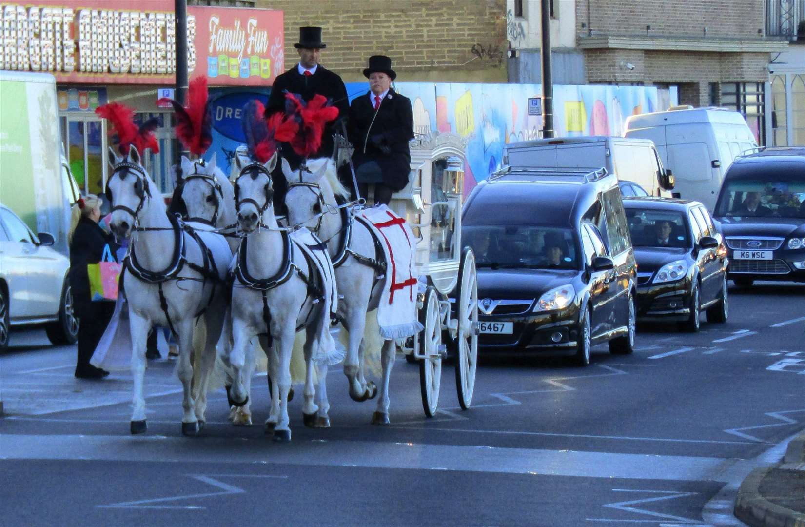 Archie’s funeral procession passing through Margate seafront. Picture: Lauren Parrish