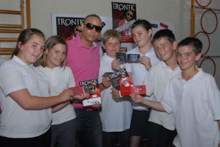 DJ Ironik with pupils