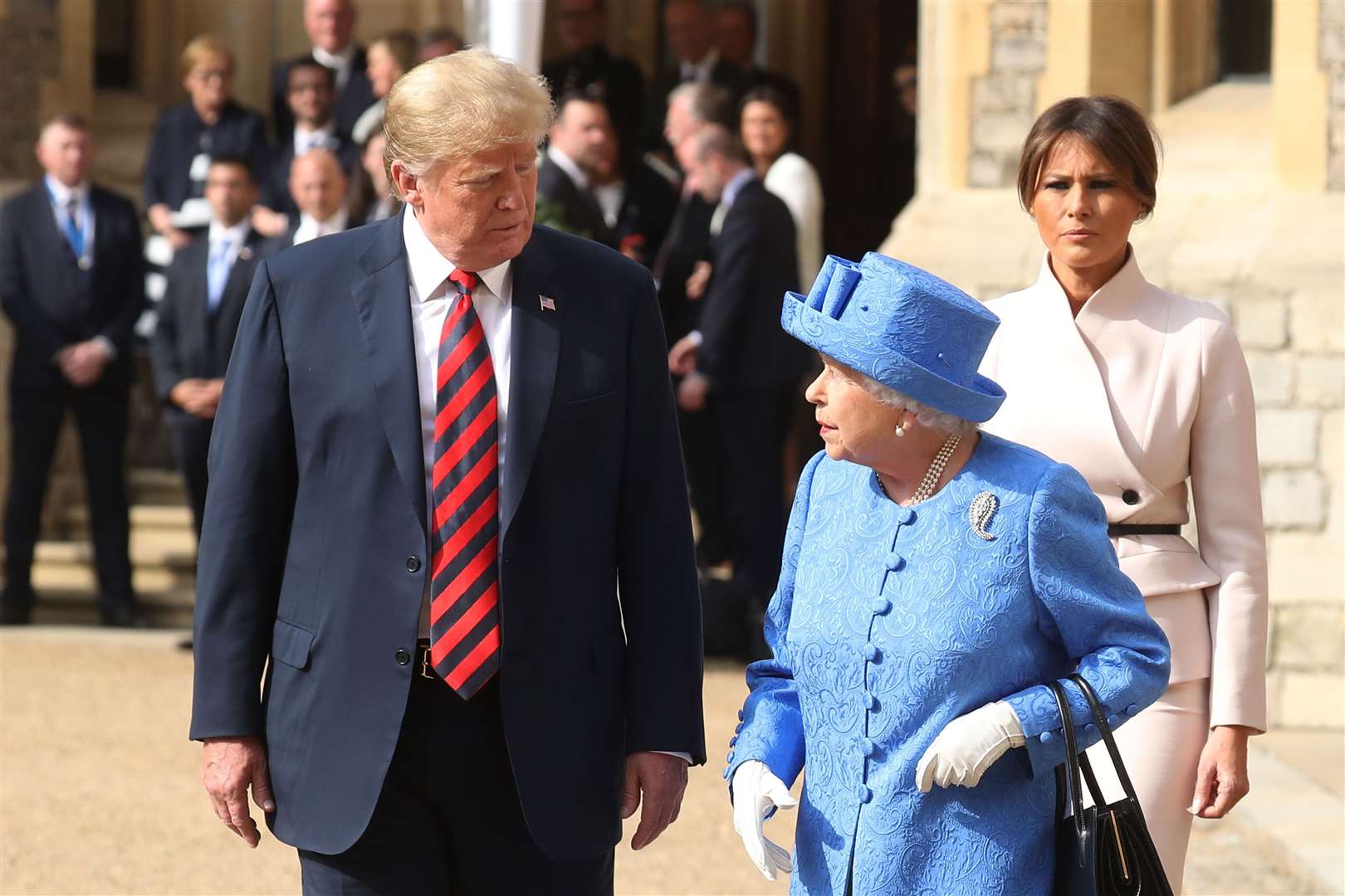 The Queen with former US president Donald Trump and his wife Melania at Windsor in 2019 (Chris Jackson/PA