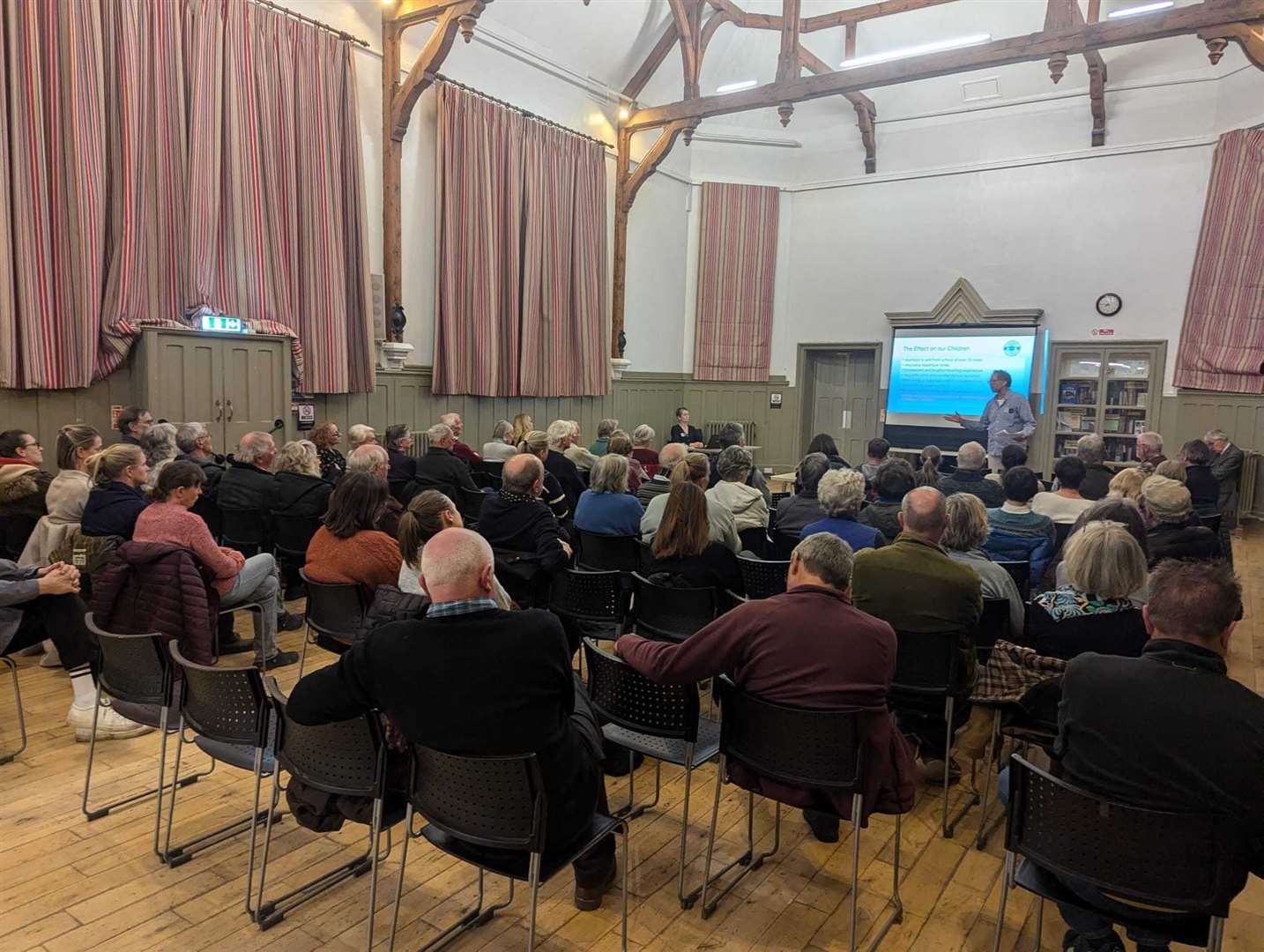 Concerned parents at the meeting in the Vestry Hall