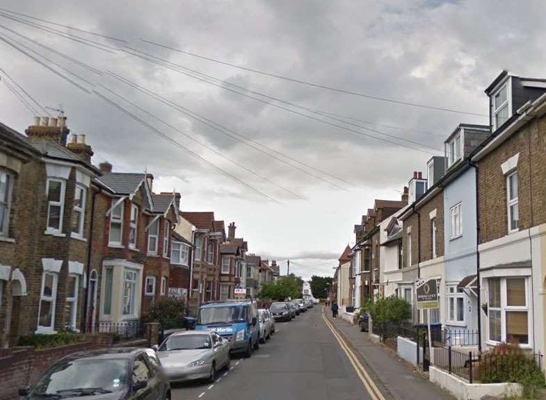 Blenheim Road in Deal, near where the alleged attack was reported