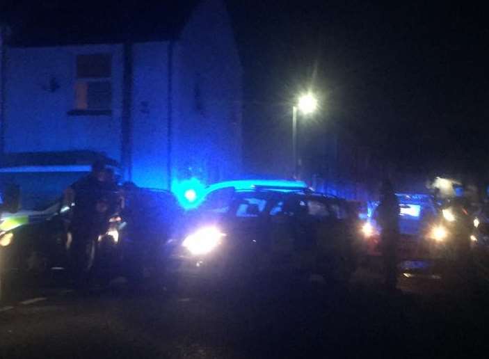 Police stopped a car in Lower Range Road. Picture: Kevin Onraet.