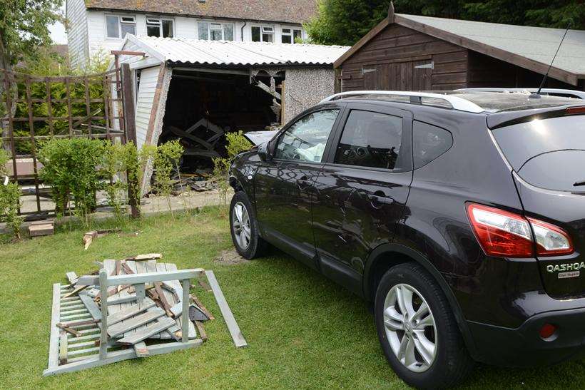 The vehicle crashed in a garden in Wittersham