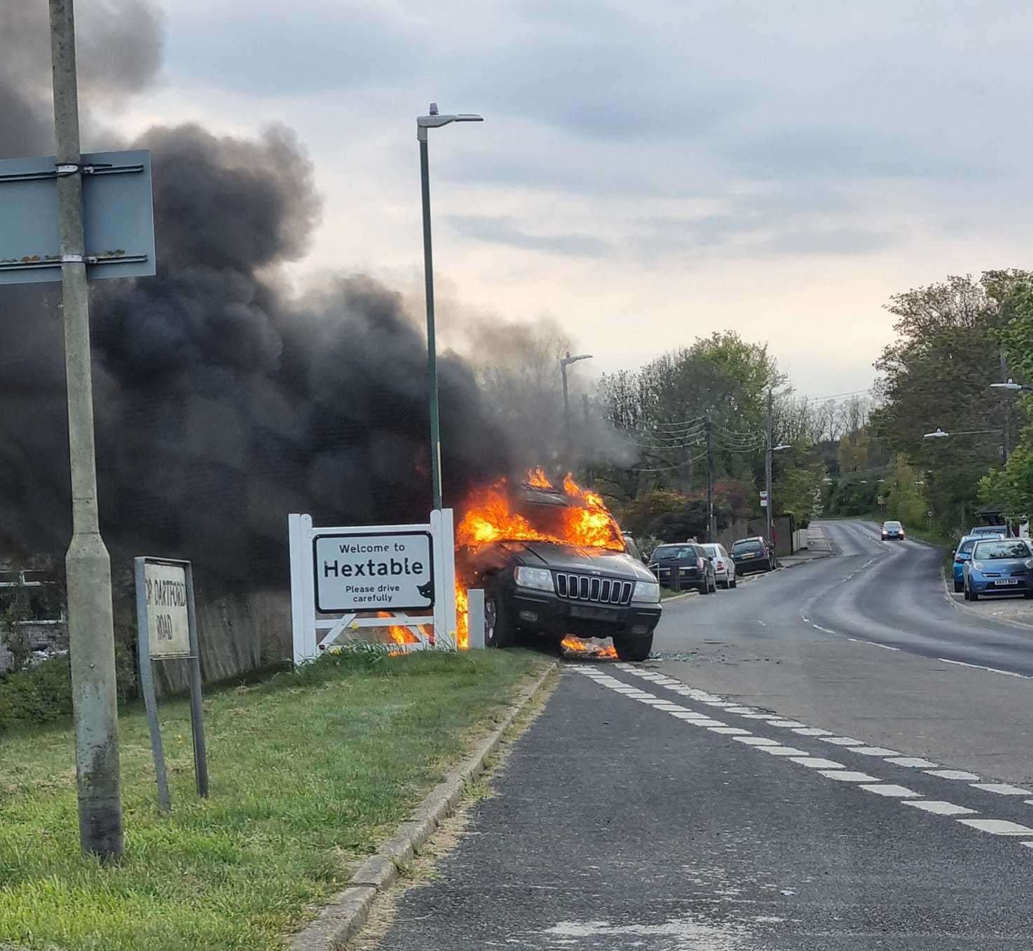 Fire crews attended the vehicle blaze in Hextable last night. Photo: Katarzyna Szczygielska-Bratumił (46715486)