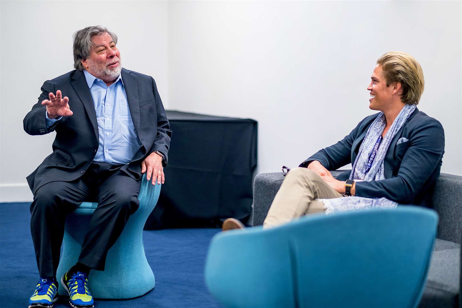 David de Min chatting to Apple co-founder Steve Wozniak at Business Rocks Image: Dan Taylor/Dan Taylor Photography