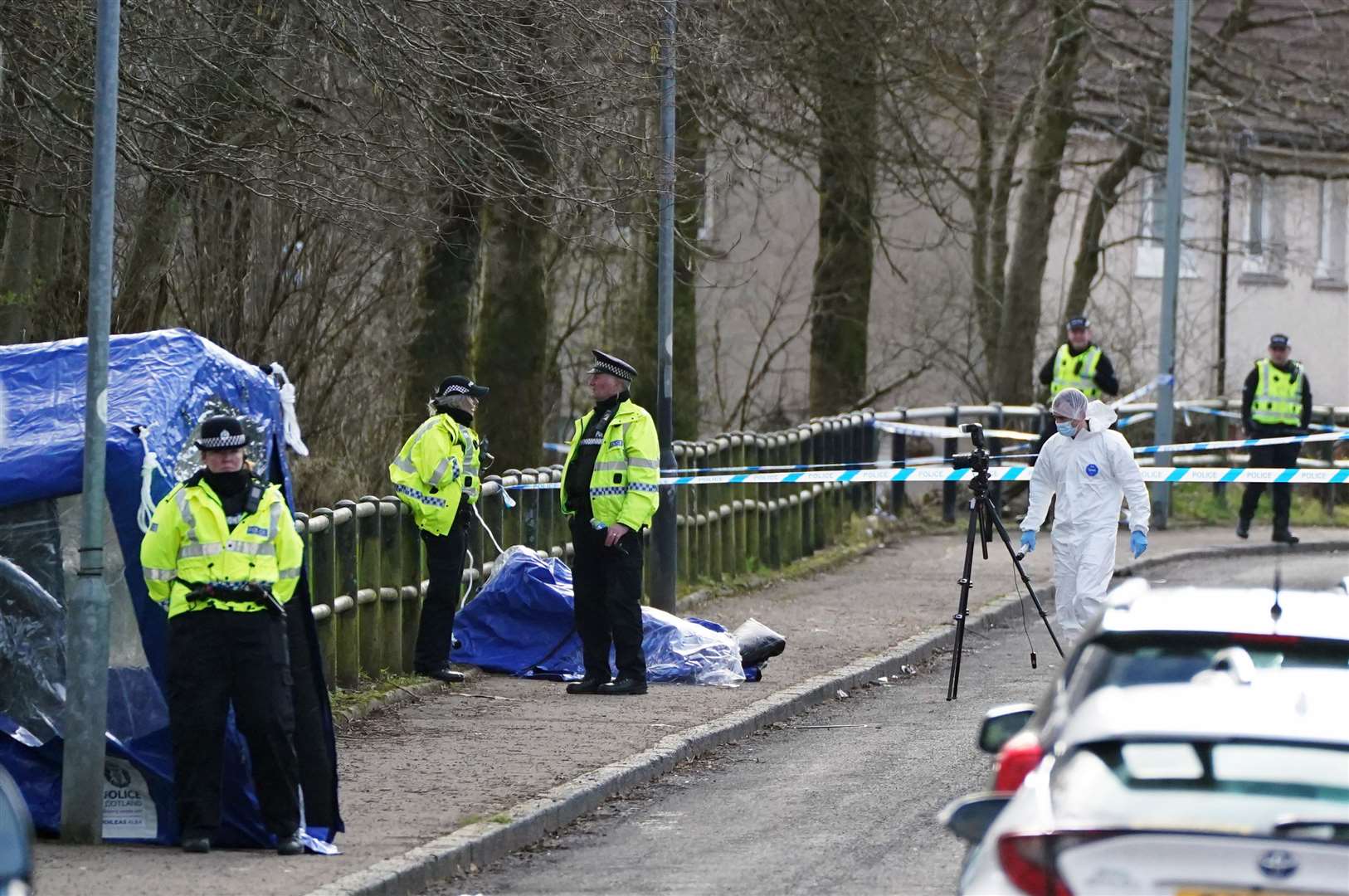 Police at the scene in Greenock (Andrew Milligan/PA)