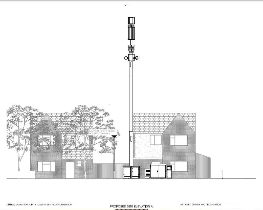 Plans were submitted to Swale council for a 20-metre tall 5G mast to be built in Queenborough Road, Halfway, in August
