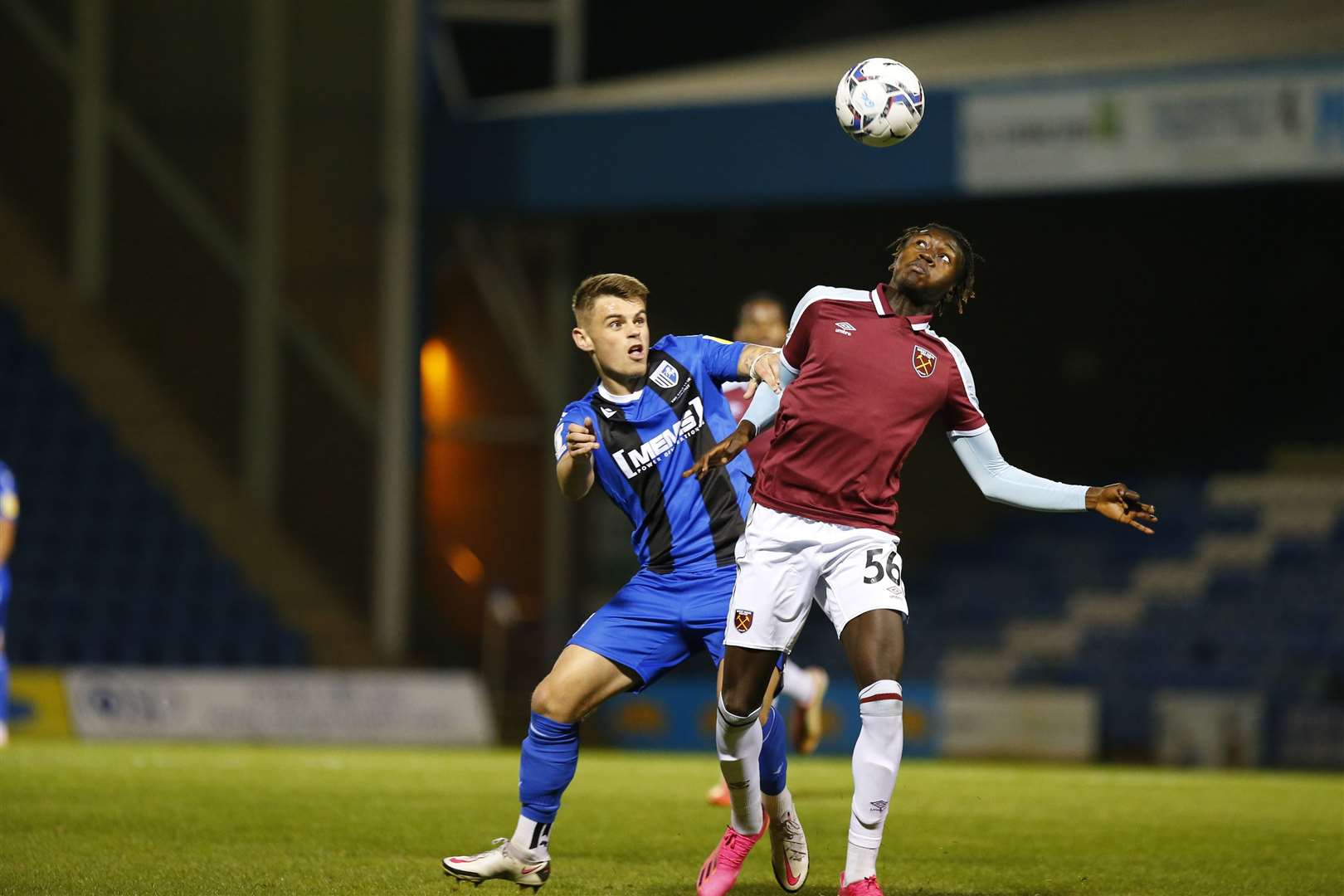 Charlie Kelman was taken off at the break against West Ham's under-21s Picture: Andy Jones