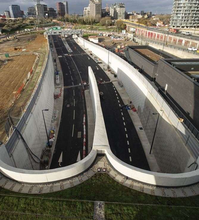 The Silvertown Tunnel in east London will open on April 7, Transport for London has announced. Photo: TfL/PA