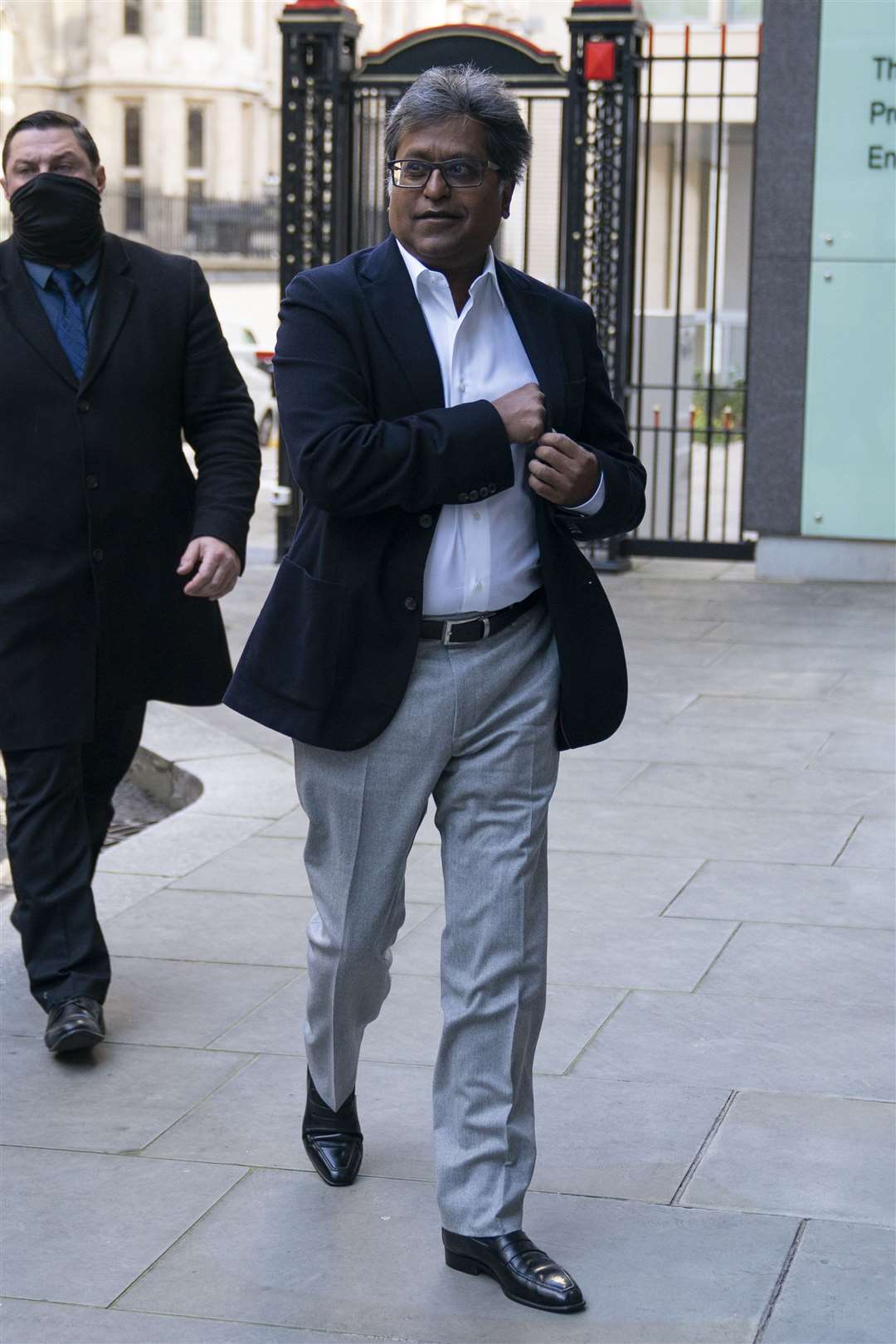 Lalit Modi, a businessman who founded the Indian Premier League cricket, arrives at the Rolls Building at the High Court in London (Kirsty O’Connor/PA)