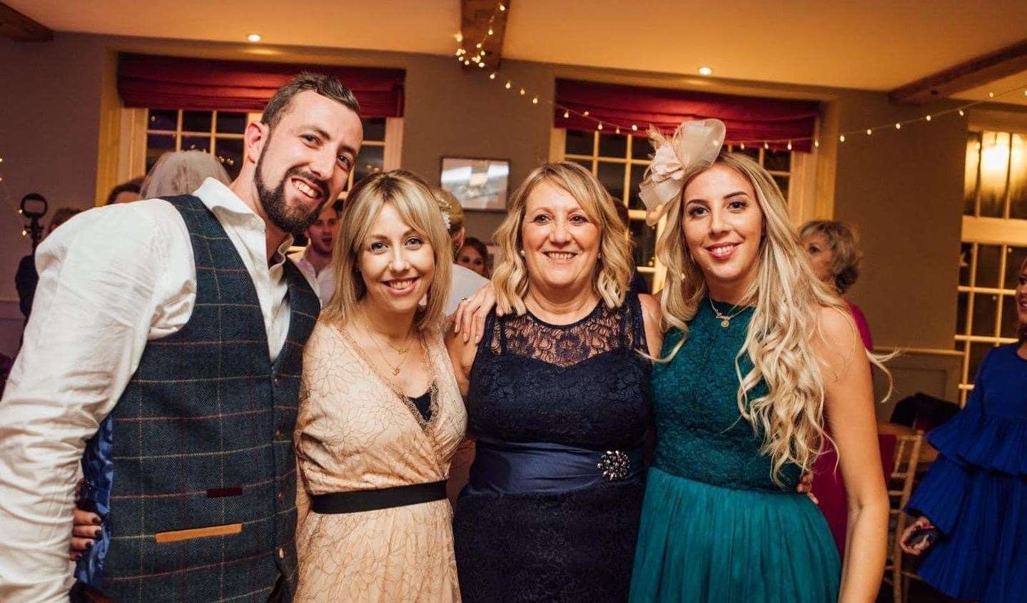 Jay Hayes, who died in August 2020, with sister Tara, mum Debbie and sister Emmy