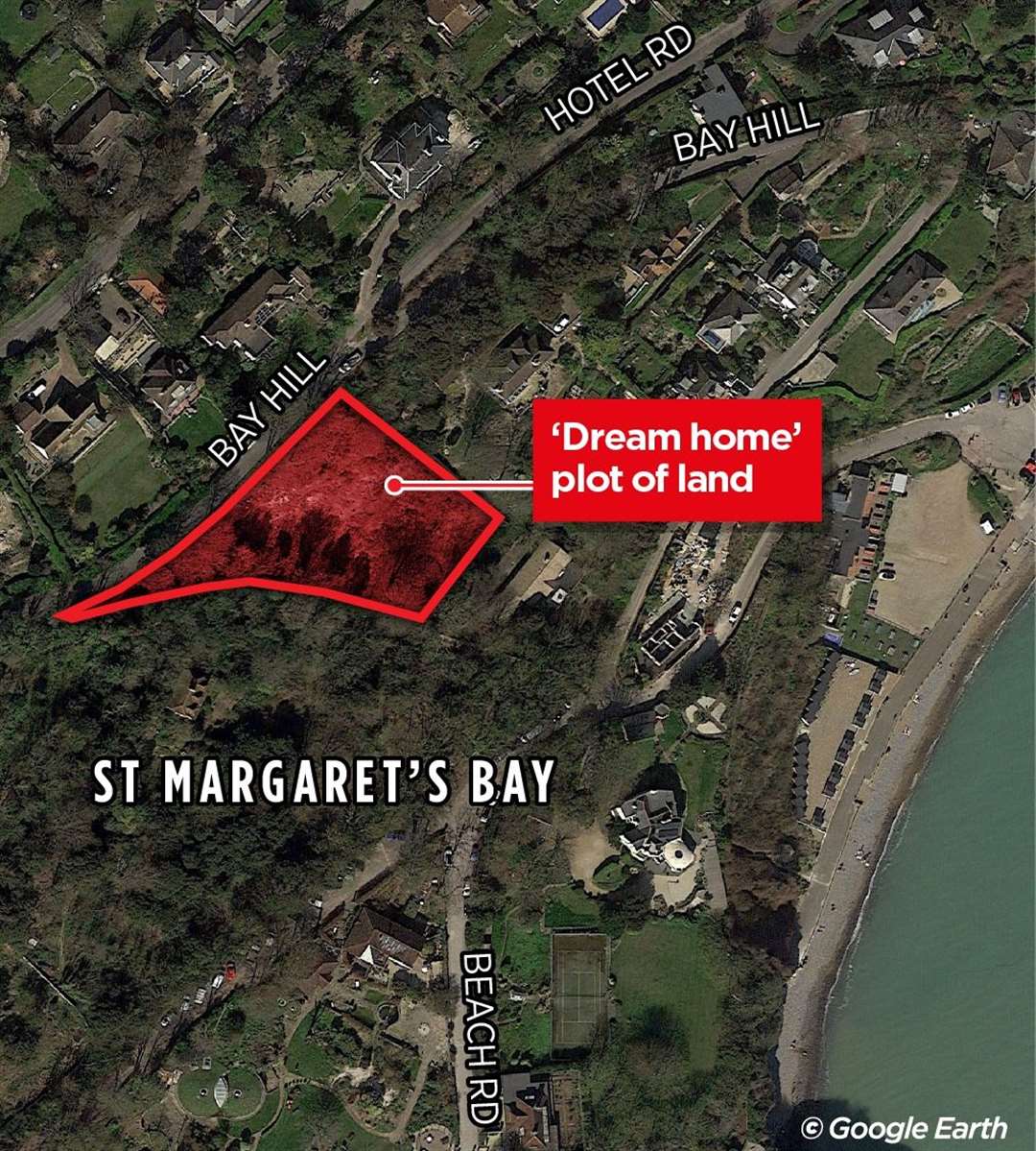 Where the new home in Bay Hill, St Margaret's Bay, near Dover