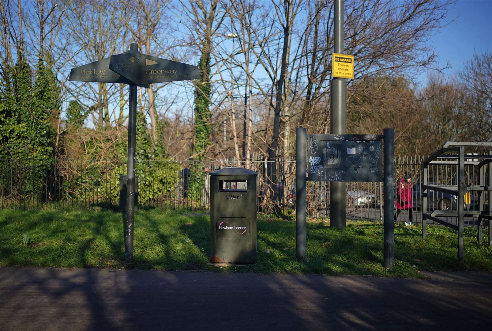 The junction of the Greenway and High Street South in East Ham, east London, where baby Elsa was found (Yui Mok/PA)