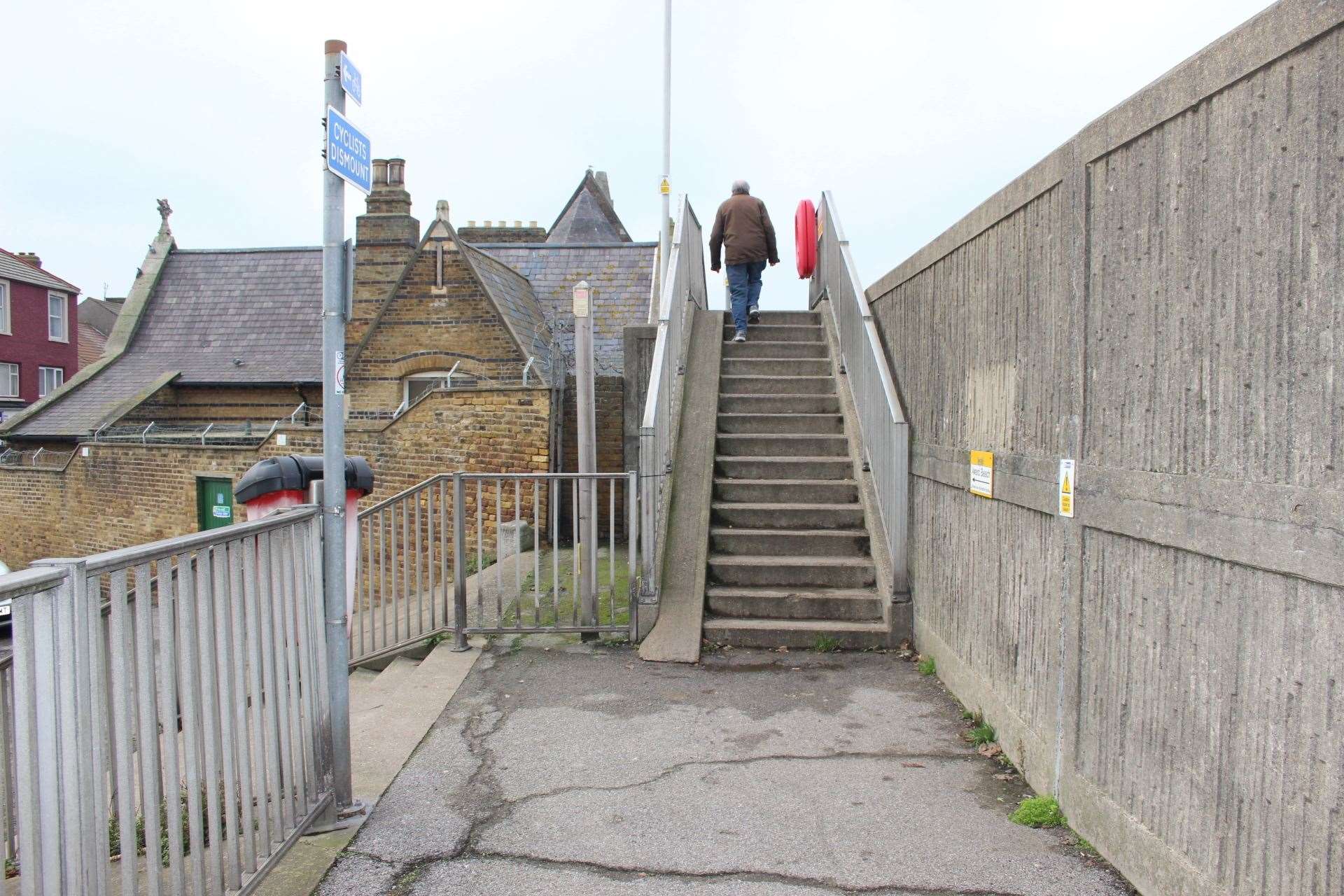 Steep steps at Neptune Terrace restrict cyclists, prams, buggies and mobility scooters at Sheerness seafront