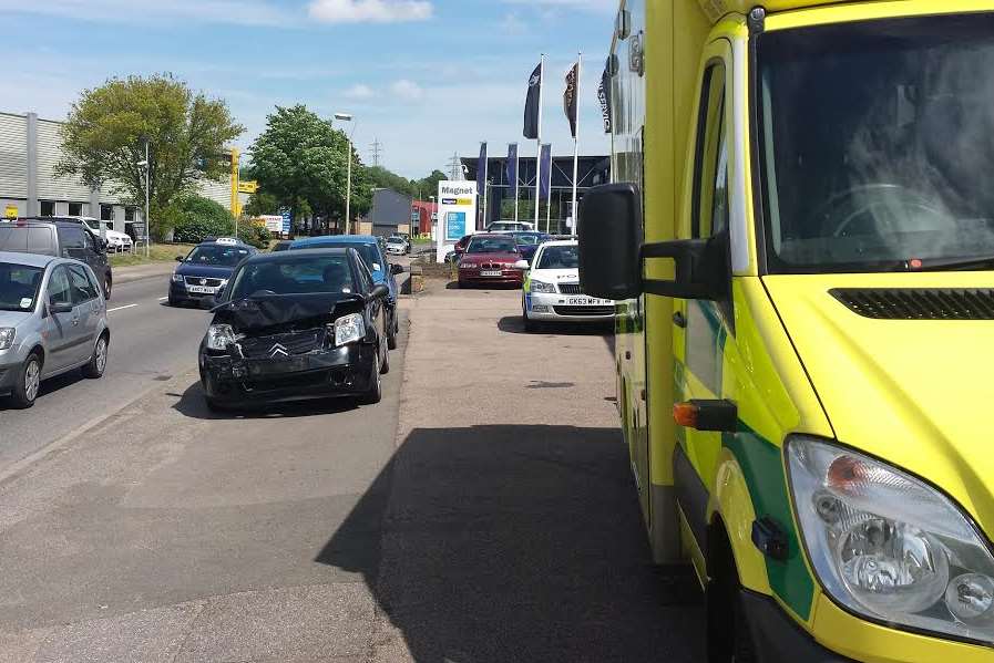 Head on crash in Broad Oak Road in Canterbury causing traffic delays