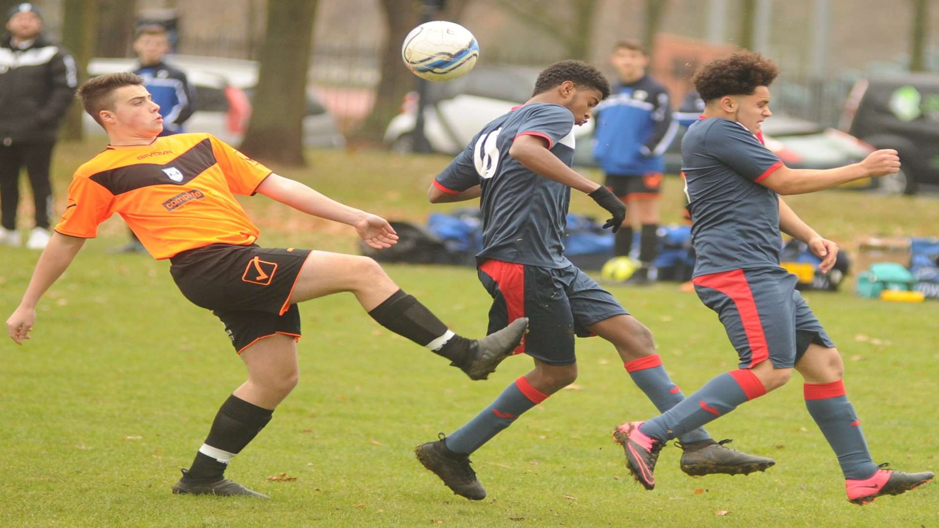 Hempstead Valley under-18s take on Rochester City under-18s. Picture: Steve Crispe