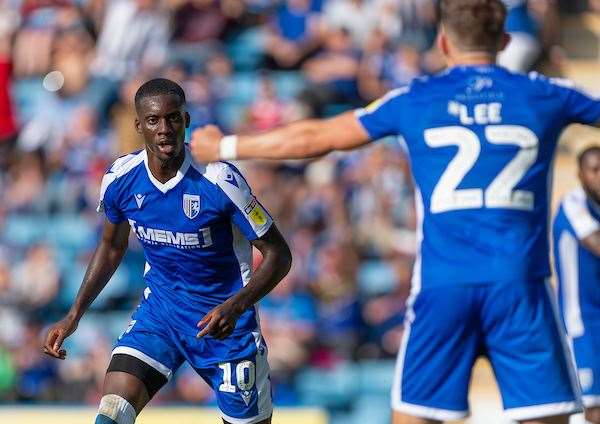 Mikael Ndjoli celebrates the opening goal Picture: Ady Kerry (16611552)