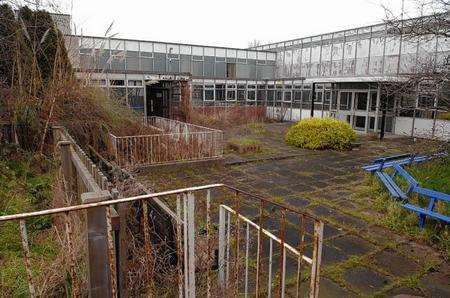 The reception area at the former Danley Middle School site at Halfway