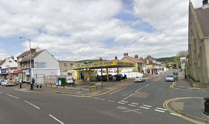 The woman said the youngsters pointed a gun at her in London Road, Dover earlier this afternoon. Picture: Google