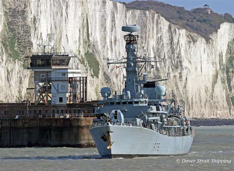 HMS Kent at Dover. Picture: Dover Strait Shipping
