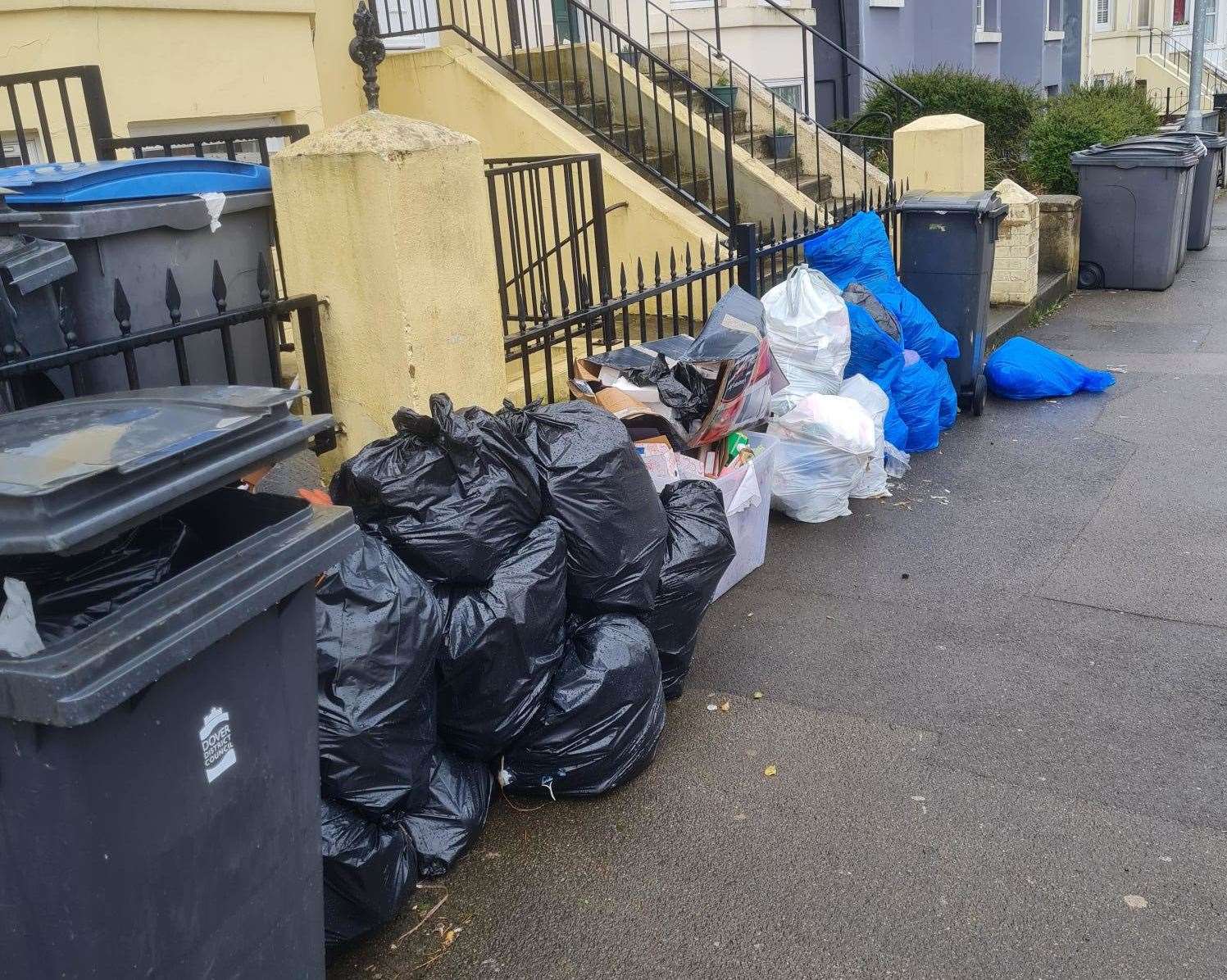 The 26 bags of uncollected rubbish. Picture: Lisa Coward